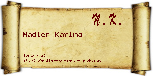 Nadler Karina névjegykártya